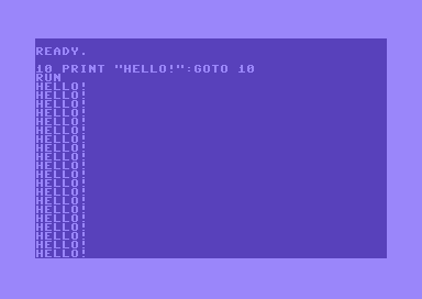 10 PRINT "HELLO!"